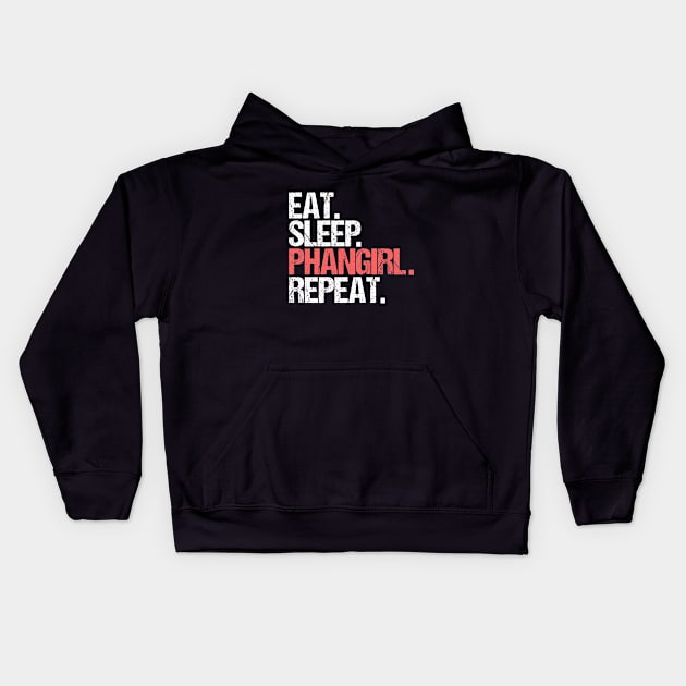 Eat sleep phangirl repeat Kids Hoodie by hoopoe